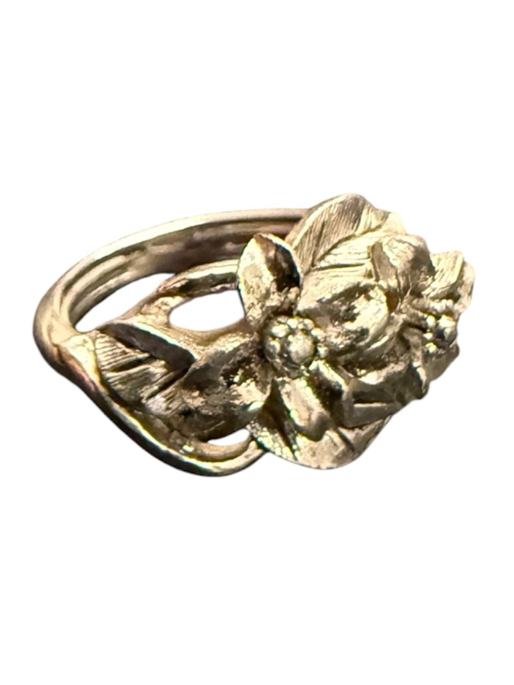Vintage AVON 1975 Orchard Blossom Ring Adjustable Silver Tone Ring Size 5
